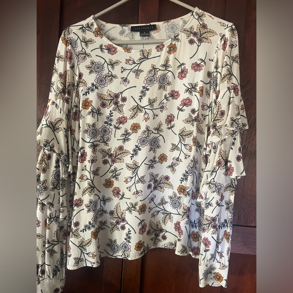Sanctuary Fall Floral Ruffled Blouse